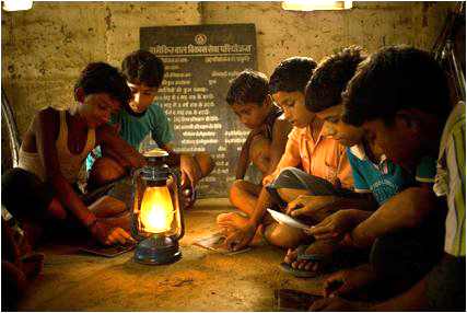 students-study-kerosene-lamps